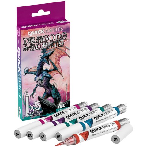 Набор маркеров AK Interactive Quick Marker: Dragons & Beasts AKMQ109