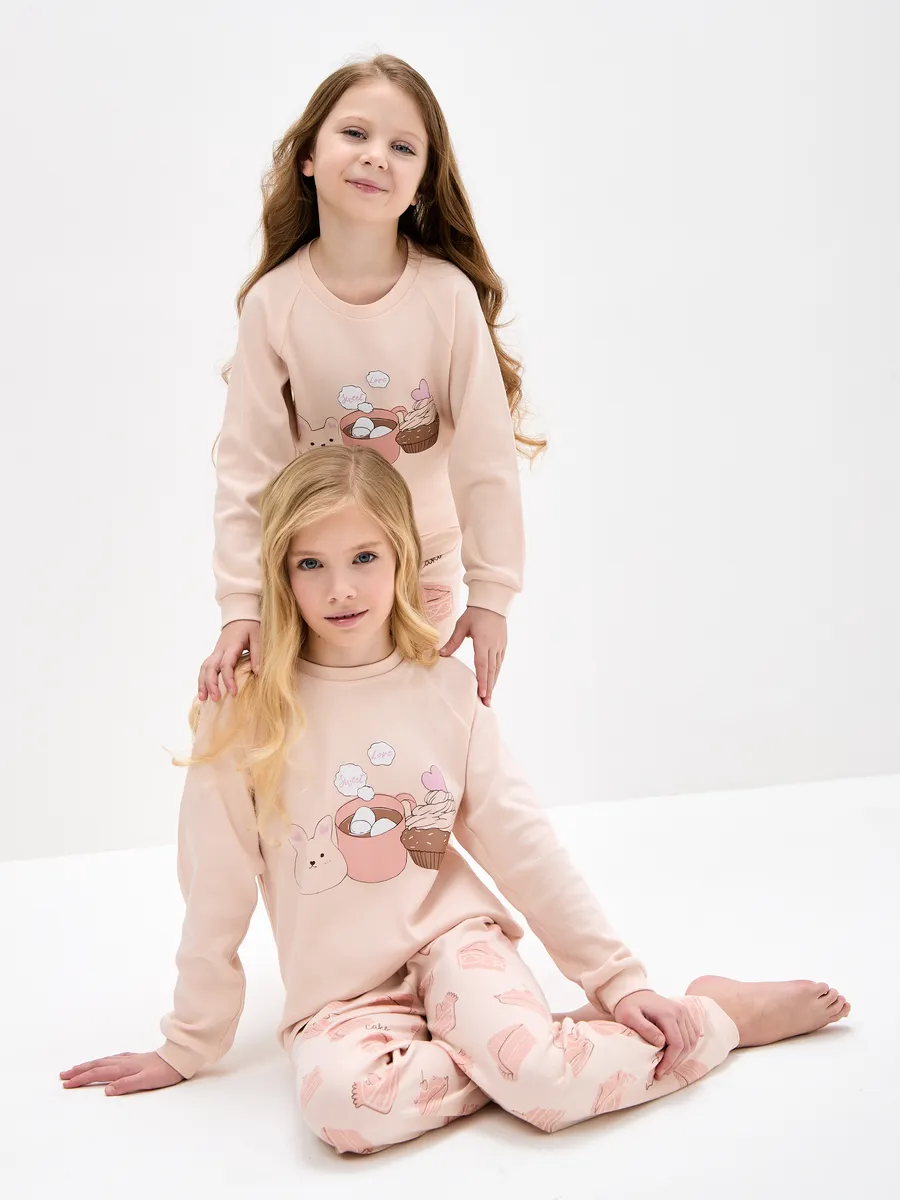 Пижама для девочки со штанами хлопок KOGANKIDS