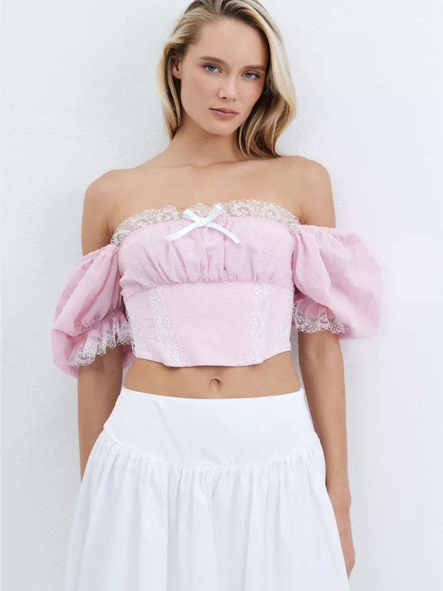 Корсет на шнуровке с рукавами TOPTOP